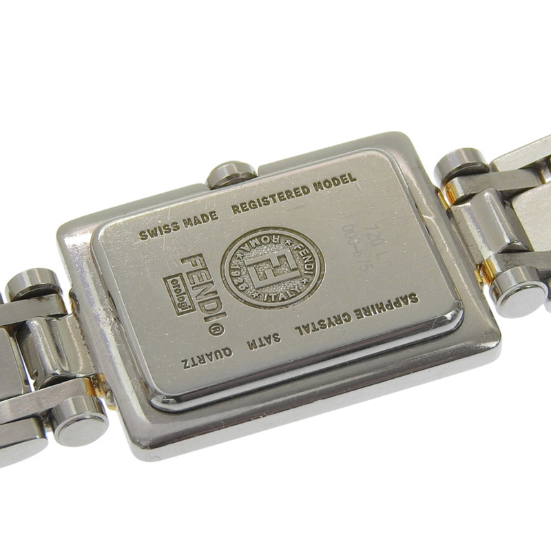 Fendi Zucca 女士腕錶，720L 不鏽鋼，石英，模擬，白色錶盤。-5