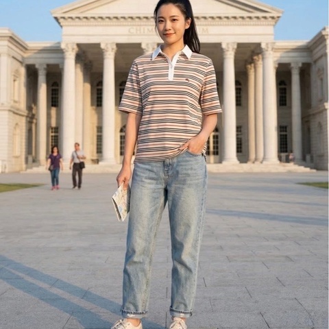 BURBERRY GOLF 經典色橫條戰馬上衣