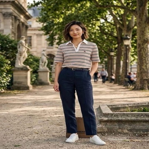 BURBERRY GOLF 經典色橫條戰馬上衣