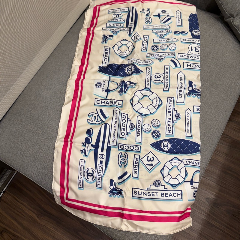 Chanel多用絲巾大方巾 全新台灣專櫃入 90x90-1