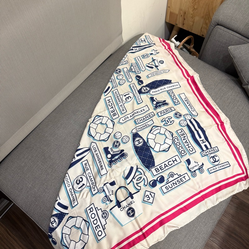 Chanel多用絲巾大方巾 全新台灣專櫃入 90x90-2