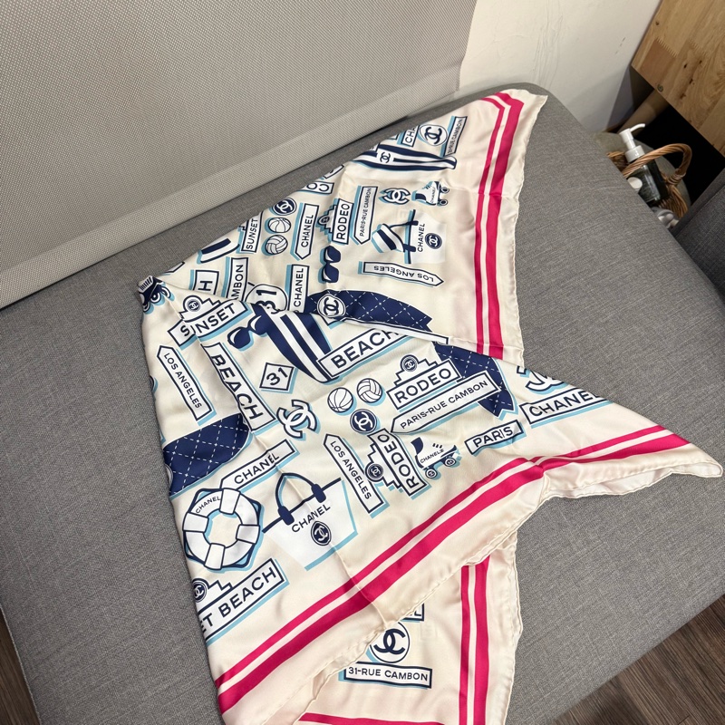 Chanel多用絲巾大方巾 全新台灣專櫃入 90x90-3