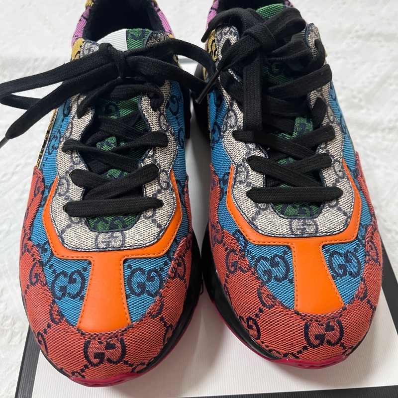 閒置未使用 古馳/Gucci  Rhyton 帆布老爹鞋 女款 38.5 🈚附件-1