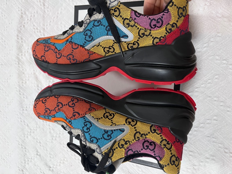 閒置未使用 古馳/Gucci  Rhyton 帆布老爹鞋 女款 38.5 🈚附件-2