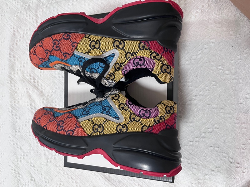 閒置未使用 古馳/Gucci  Rhyton 帆布老爹鞋 女款 38.5 🈚附件-3