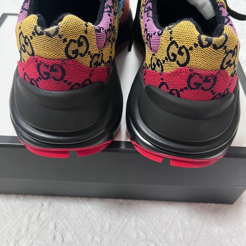 閒置未使用 古馳/Gucci  Rhyton 帆布老爹鞋 女款 38.5 🈚附件-5