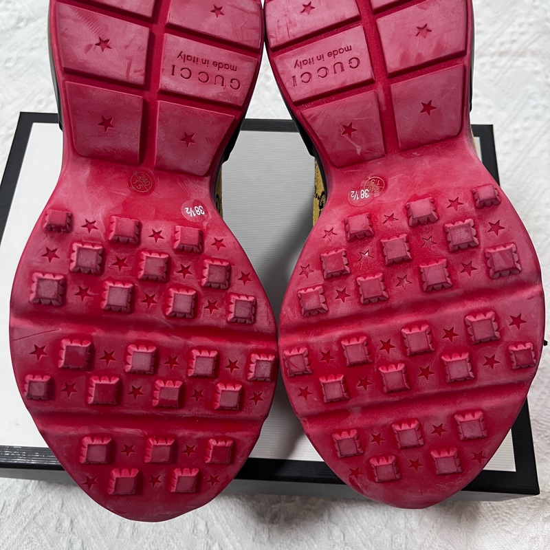 閒置未使用 古馳/Gucci  Rhyton 帆布老爹鞋 女款 38.5 🈚附件-6