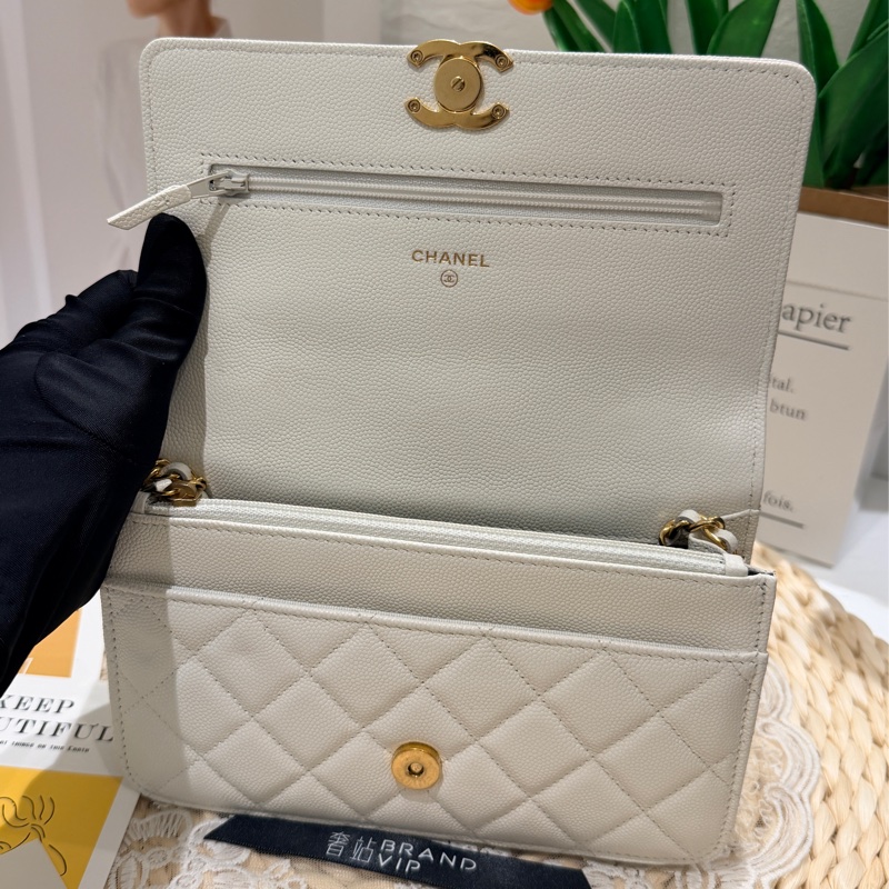 Chanel woc白色荔枝牛皮(芯片款 未使用）-3