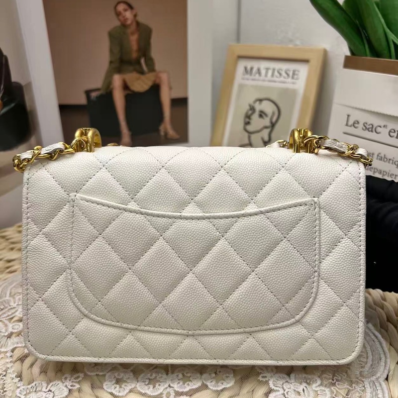 Chanel woc白色荔枝牛皮(芯片款 未使用）-7