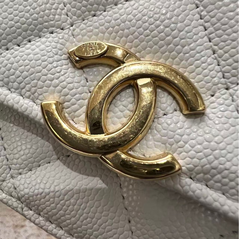 Chanel woc白色荔枝牛皮(芯片款 未使用）-17