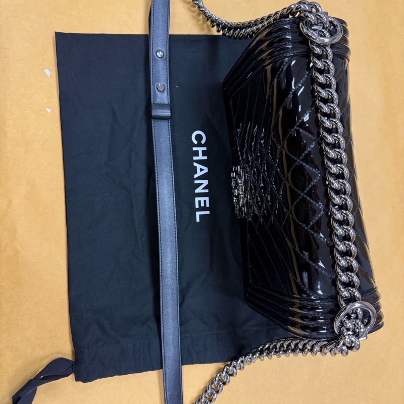 香奈兒Leboy中號 黑配銀-3