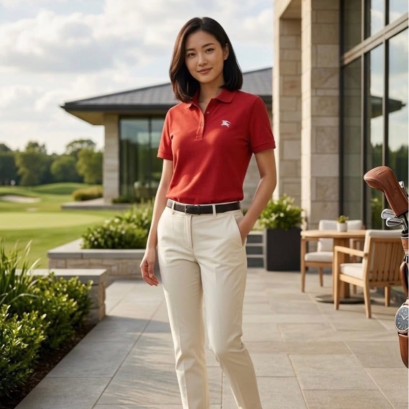 BURBERRY GOLF 紅色POLO戰馬-0