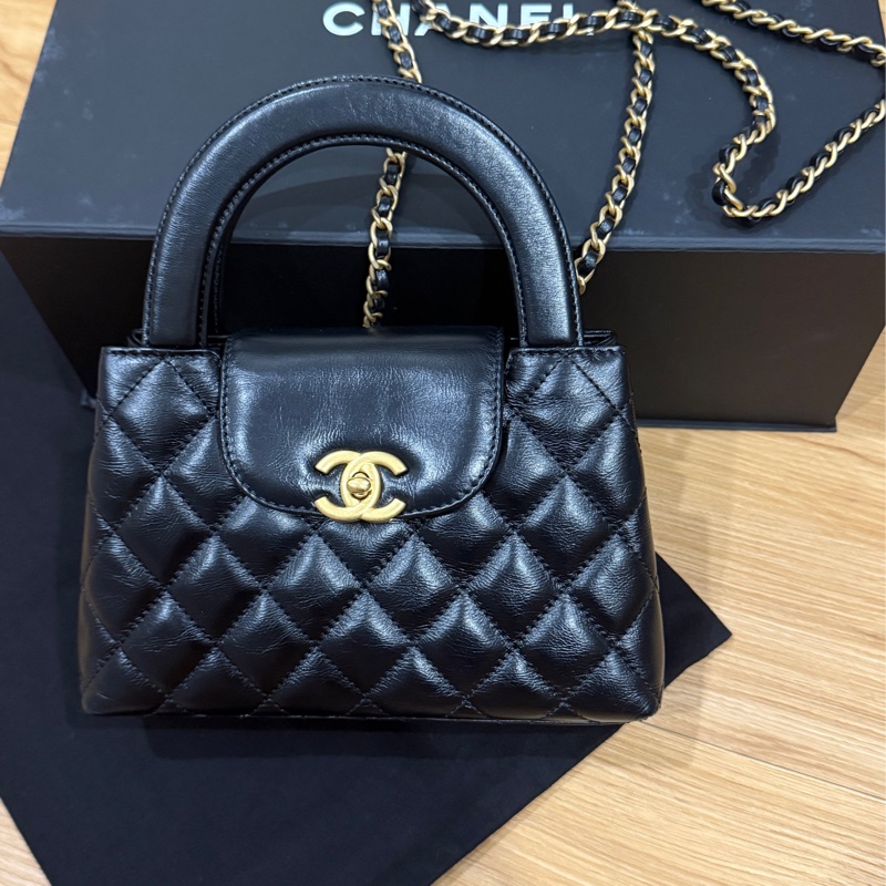 Chanel 香奈兒 油蠟牛皮 Kelly 黑色金釦 絕版逸品🉐溢價款-1