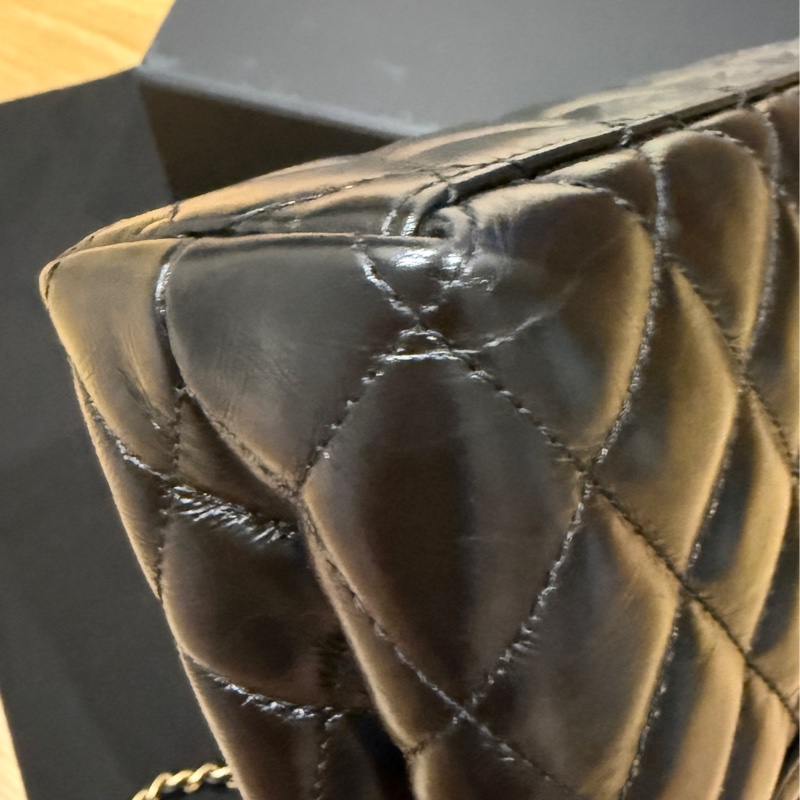 Chanel 香奈兒 油蠟牛皮 Kelly 黑色金釦 絕版逸品🉐溢價款-7