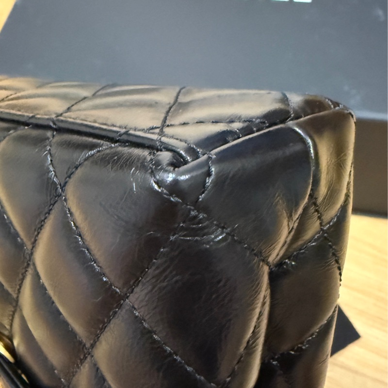 Chanel 香奈兒 油蠟牛皮 Kelly 黑色金釦 絕版逸品🉐溢價款-8