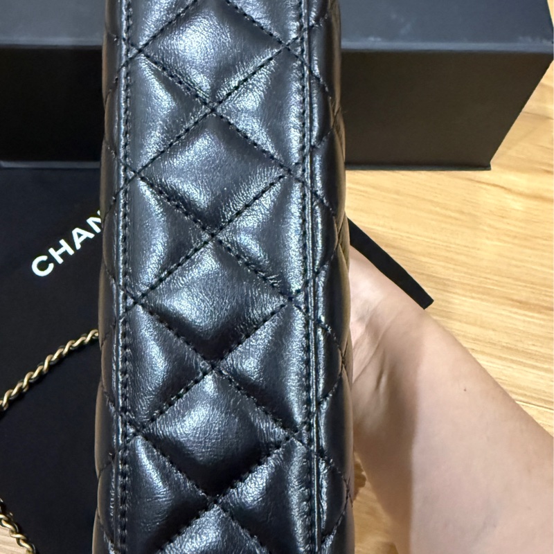 Chanel 香奈兒 油蠟牛皮 Kelly 黑色金釦 絕版逸品🉐溢價款-9