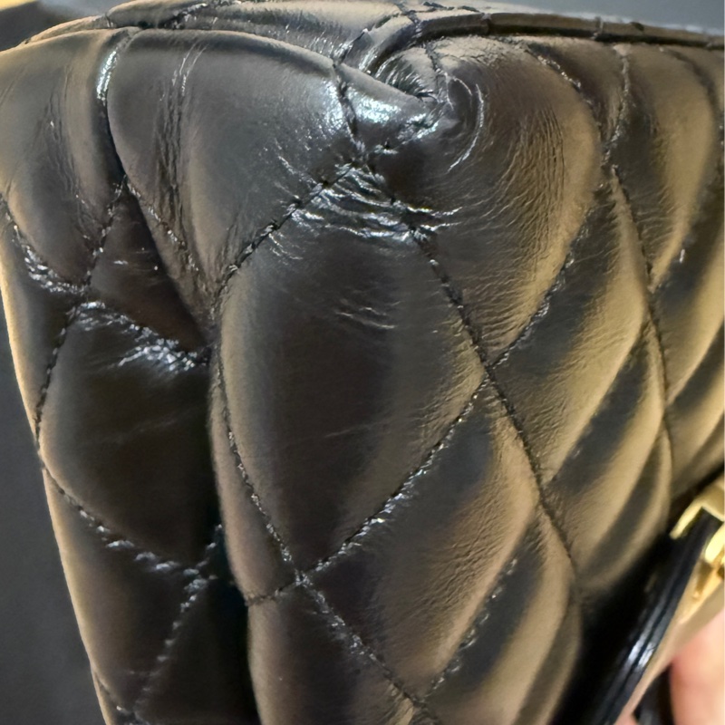 Chanel 香奈兒 油蠟牛皮 Kelly 黑色金釦 絕版逸品🉐溢價款-10