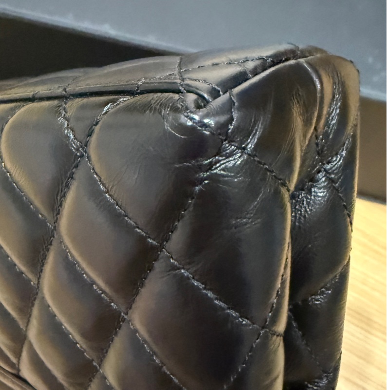 Chanel 香奈兒 油蠟牛皮 Kelly 黑色金釦 絕版逸品🉐溢價款-11