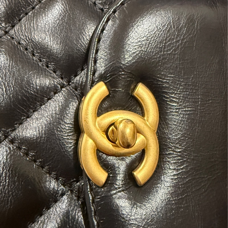 Chanel 香奈兒 油蠟牛皮 Kelly 黑色金釦 絕版逸品🉐溢價款-14