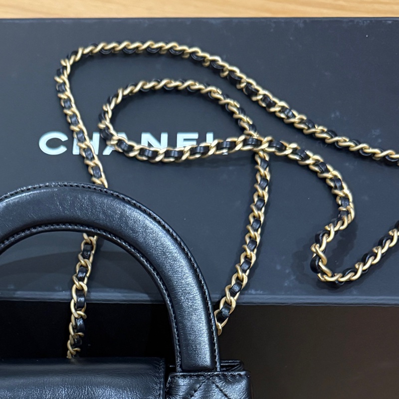 Chanel 香奈兒 油蠟牛皮 Kelly 黑色金釦 絕版逸品🉐溢價款-15