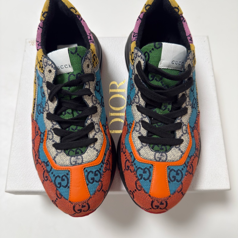 Gucci古馳 女款老花休閒鞋 Rhyton 運動鞋 老爹鞋 38.5碼-2