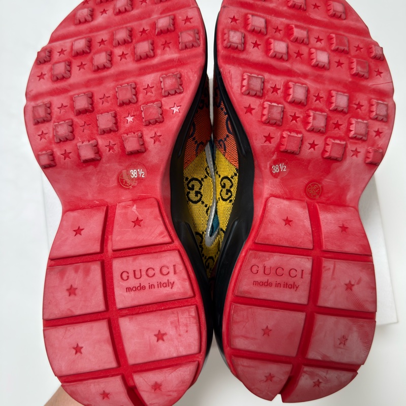 Gucci古馳 女款老花休閒鞋 Rhyton 運動鞋 老爹鞋 38.5碼-4