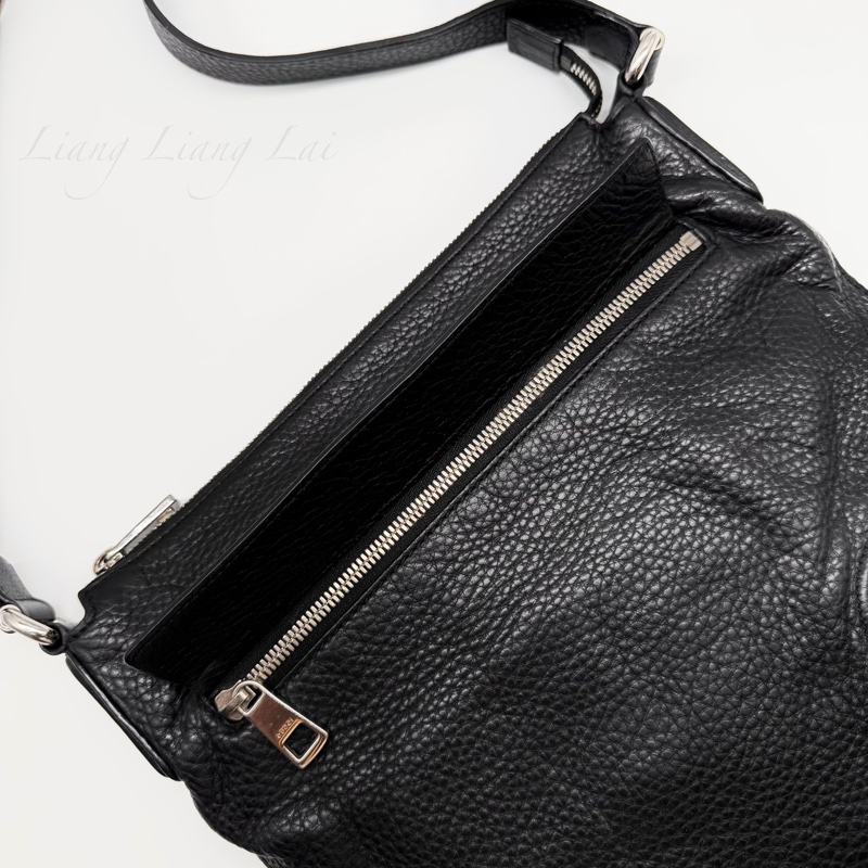 GUCCI 古馳 Soho 黑色荔枝紋牛皮斜背包｜郵差包-17