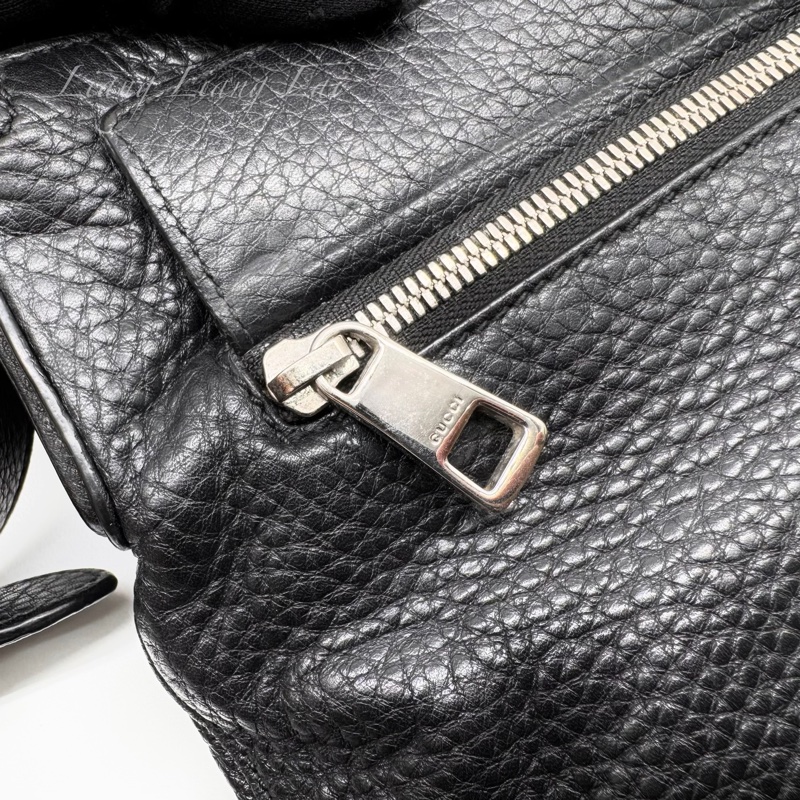 GUCCI 古馳 Soho 黑色荔枝紋牛皮斜背包｜郵差包-19