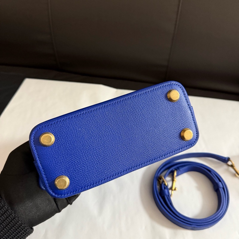 99新巴黎世家/Balenciaga 藍色牛皮 保齡球手提單肩斜挎包  尺寸17 x8 x15 cm-4