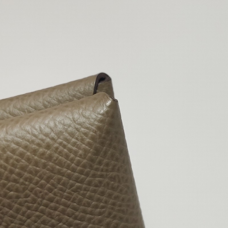 HERMES Calvi摺疊卡包  ep皮 銀扣 大象灰-13