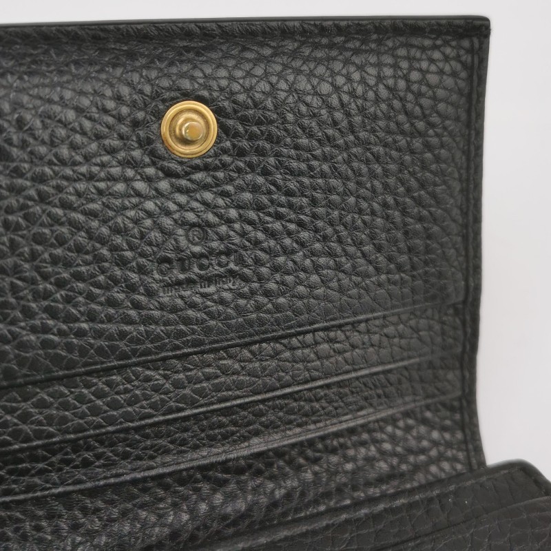 Gucci Animalier牛皮黑色蜜蜂短夾-6