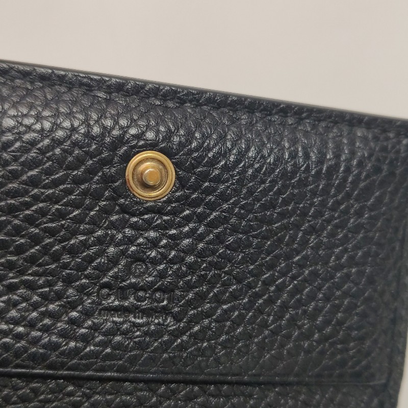 Gucci Animalier牛皮黑色蜜蜂短夾-12