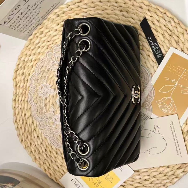 Chanel Surpique Chevron Flap Bag-8