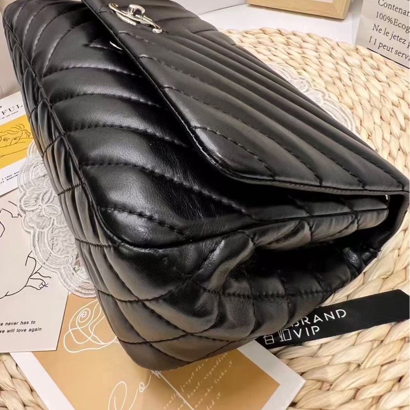 Chanel Surpique Chevron Flap Bag-11