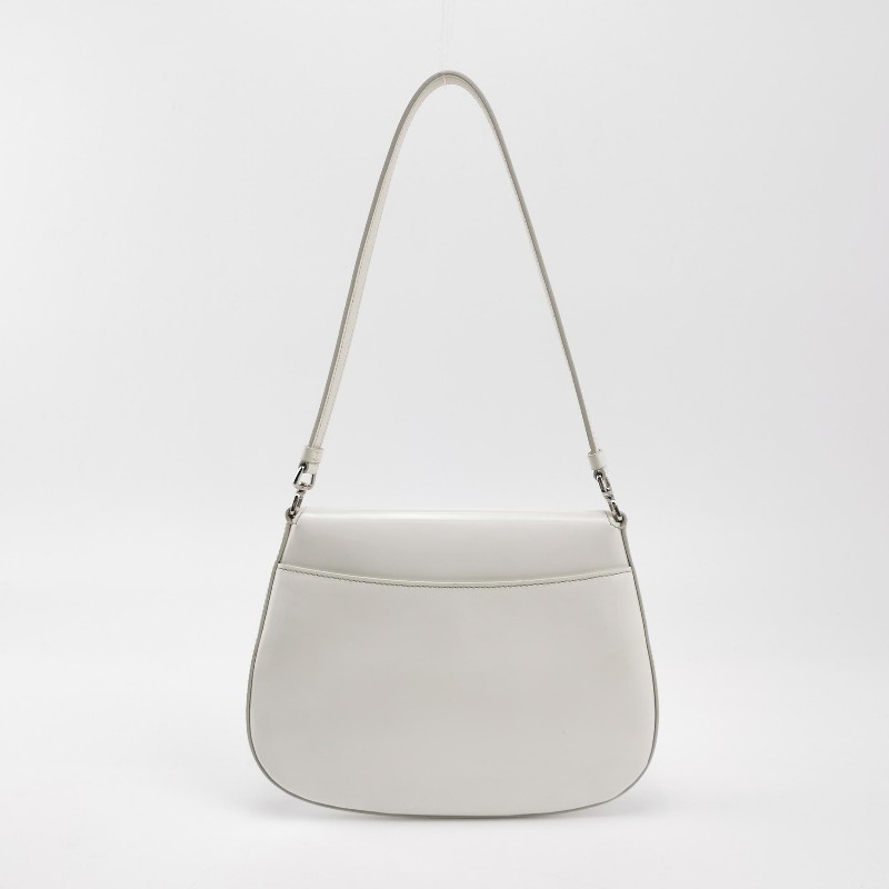 Prada Cleo牛皮白色三角標 肩背包-3