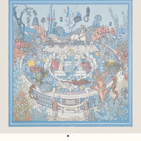 Hermes 全新閒置 70絲巾Atlantis 亞特蘭蒂斯