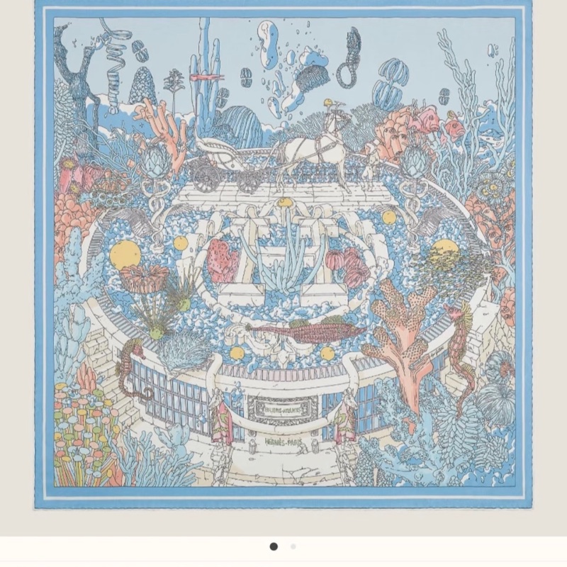 Hermes 全新閒置 70絲巾Atlantis 亞特蘭蒂斯-0