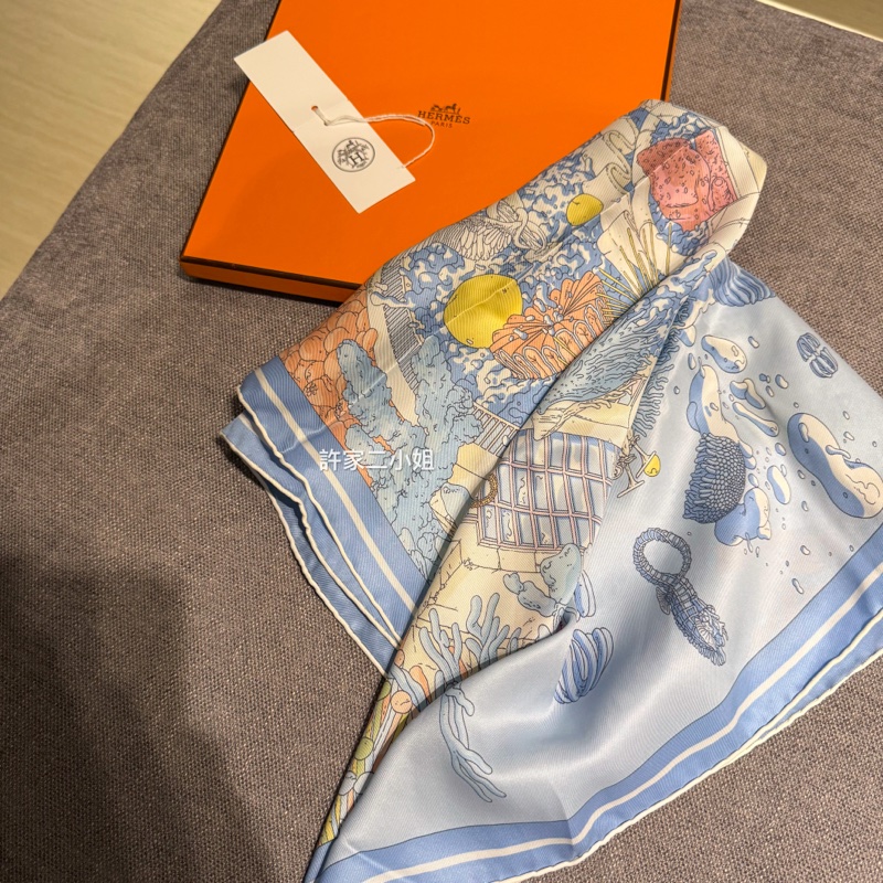 Hermes 全新閒置 70絲巾Atlantis 亞特蘭蒂斯-3