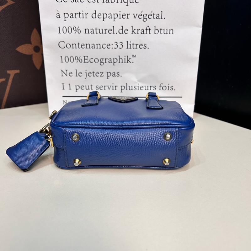 prada普拉达 蓝色斜背包-3