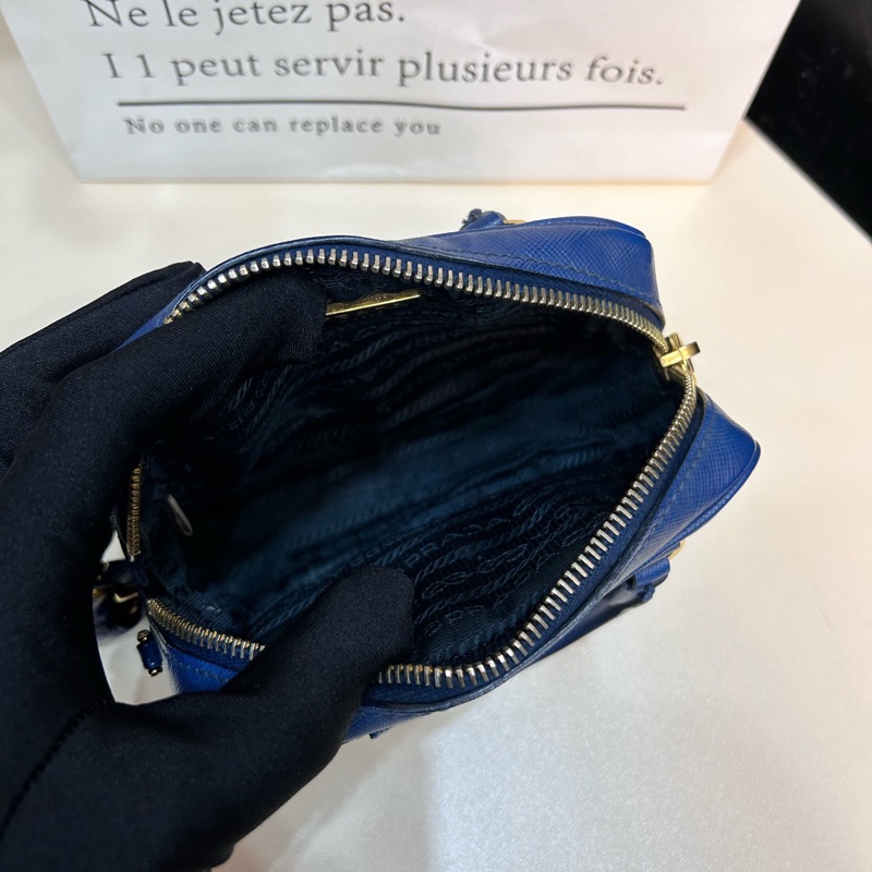 prada普拉达 蓝色斜背包-4