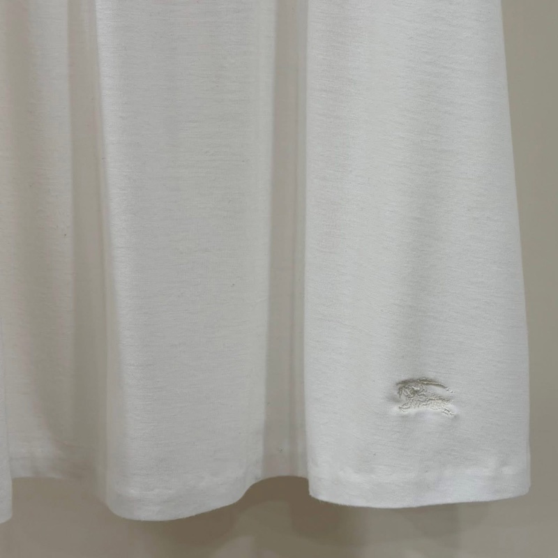 BURBERRY 藍標 白色假二件式格紋戰馬上衣-7