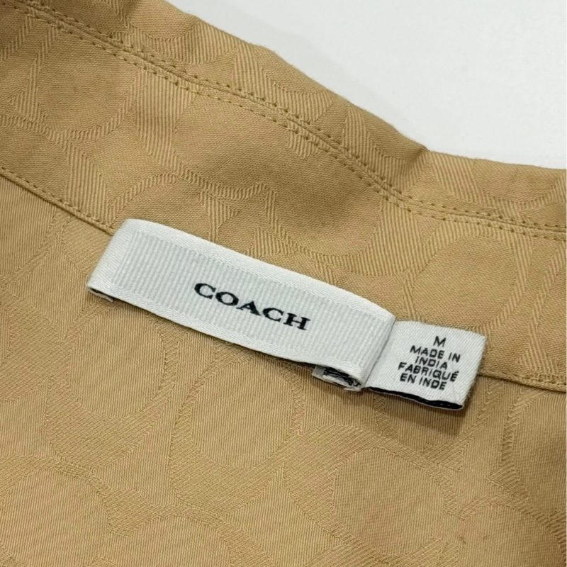 COACH滿版C印提花鉤編飾鈕扣襯衫-8