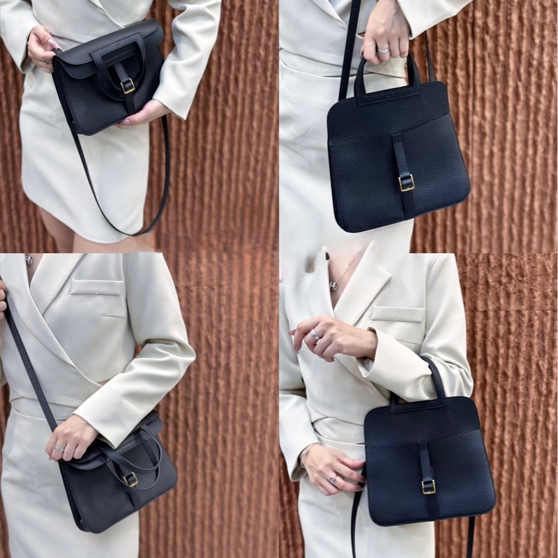 Hermès HALZAN 25 黑色金釦-3