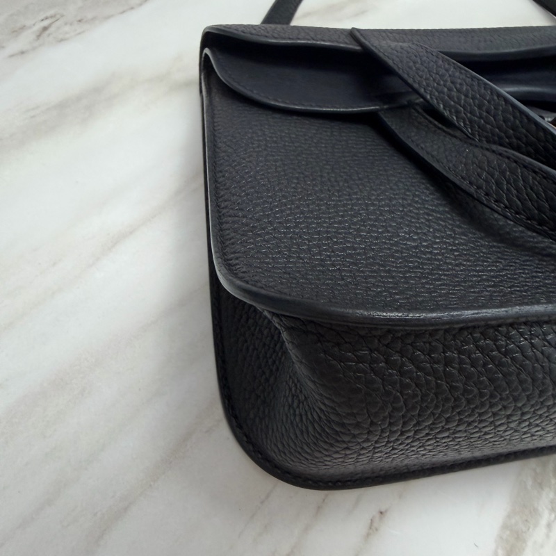 Hermès HALZAN 25 黑色金釦-8