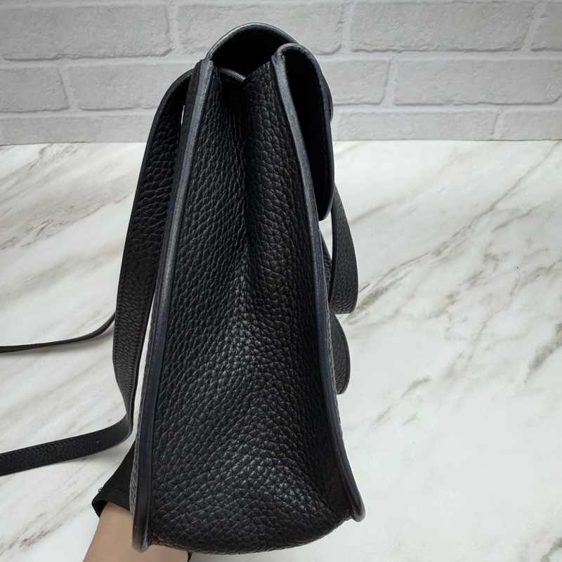 Hermès HALZAN 25 黑色金釦-12