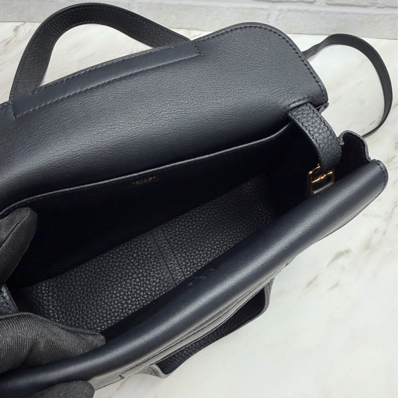 Hermès HALZAN 25 黑色金釦-14