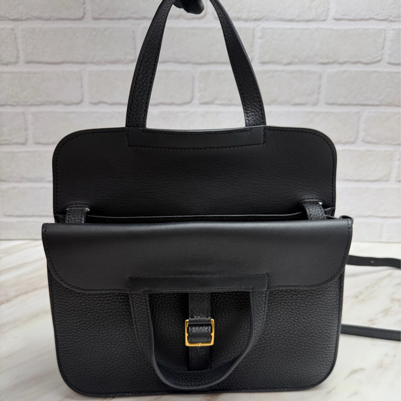 Hermès HALZAN 25 黑色金釦-15