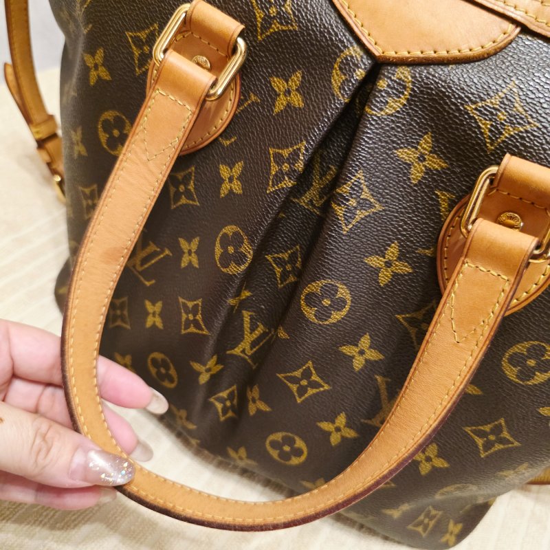 LV Louis Vuitton原花抓皺拉鍊三用水餃包/ M40145手提、肩背，斜跨-12