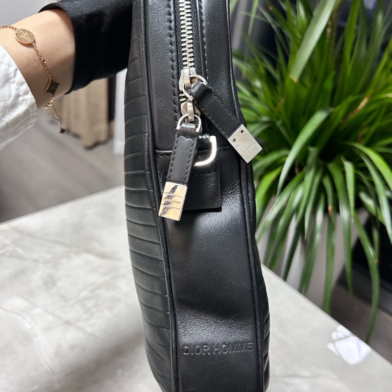 DIOR迪奥！黑色全皮横纹男士公文包-2