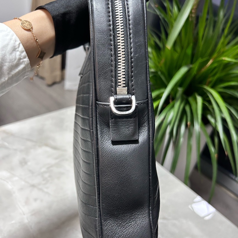 DIOR迪奥！黑色全皮横纹男士公文包-3